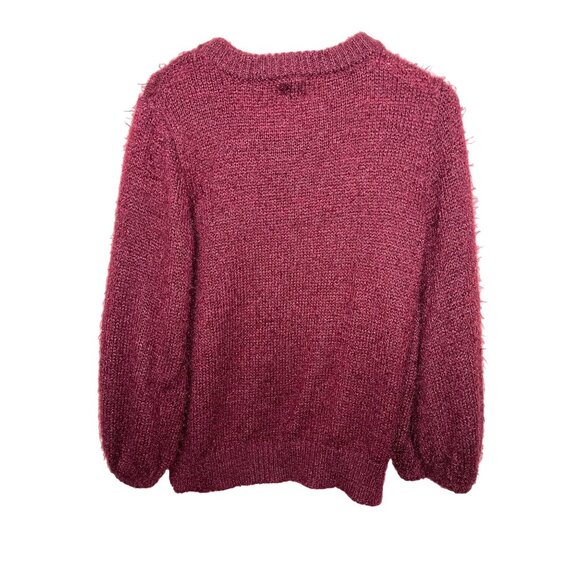 A New Day Sweater Womens Small Chunky Knit Top Red Burgundy Fall Winter Casual - Picture 9 of 11